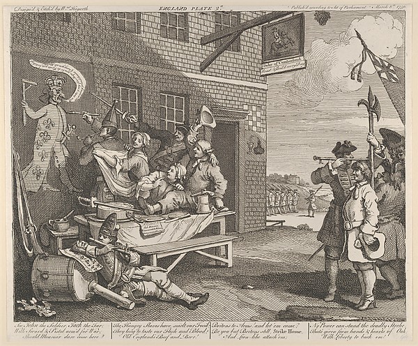 William Hogarth, The Invasion, Plate 2: England