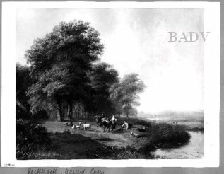 Barend Cornelis Koekkoek, Landscape with figures