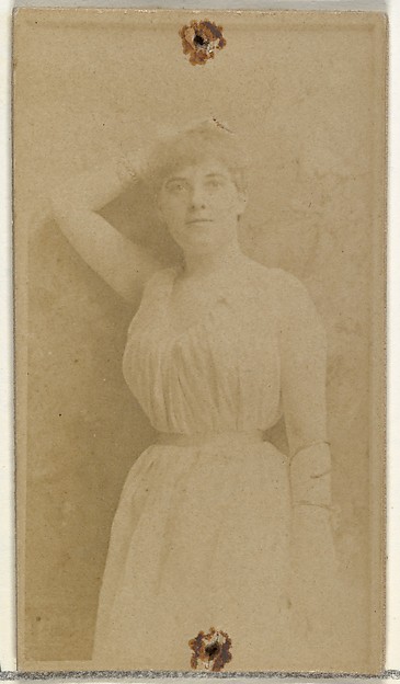 W. Duke, Sons & Co., [Actress posing with hand over head], from the Actors and Actresses series (N145-8) issued by Duke Sons & Co. to promote Duke Cigarettes