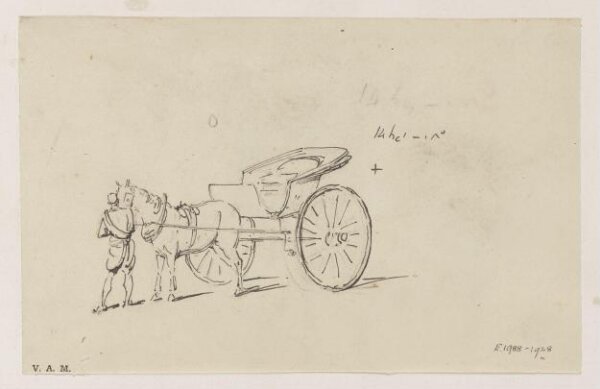 George Chinnery, An Indian figure with a horse and carriage