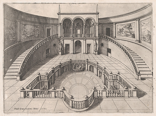 Anonymous, The Great Hall within the Farnese Palace, from "Speculum Romanae Magnificentiae"