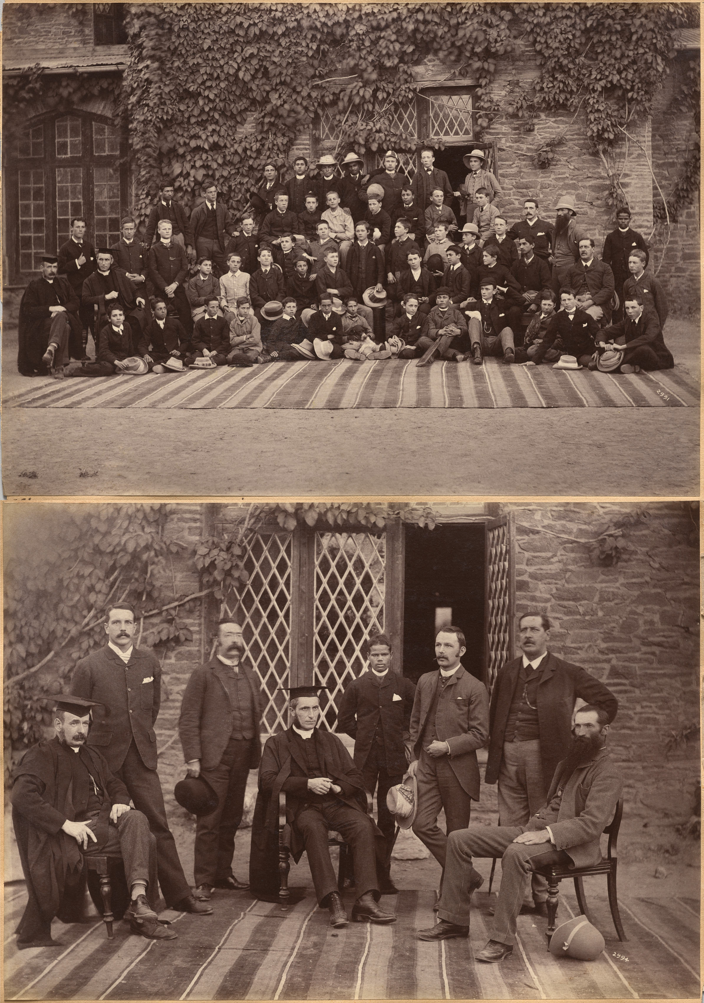 Raja Deen Dayal, Principal and Teachers of Bishop Cotton School, Shimla (recto); Middle Class Students and Staff, Bishop Cotton School, Shimla (verso)