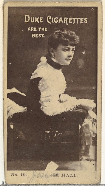 W. Duke, Sons & Co., Card Number 40, Miss Hall, from the Actors and Actresses series (N145-6) issued by Duke Sons & Co. to promote Duke Cigarettes