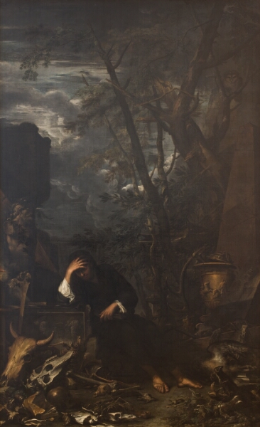 Salvator Rosa, Demokrit, hensunken i betragtninger