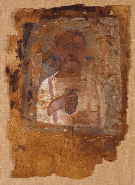 Unknown, Mummy Shroud with Painted Portrait of a Youth