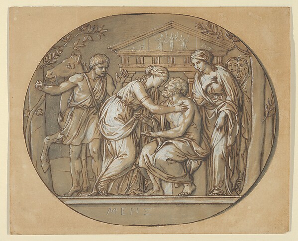 Anton Raphael Mengs, Oedipus before the Temple of the Furies between his Daughters Antigone and Ismene