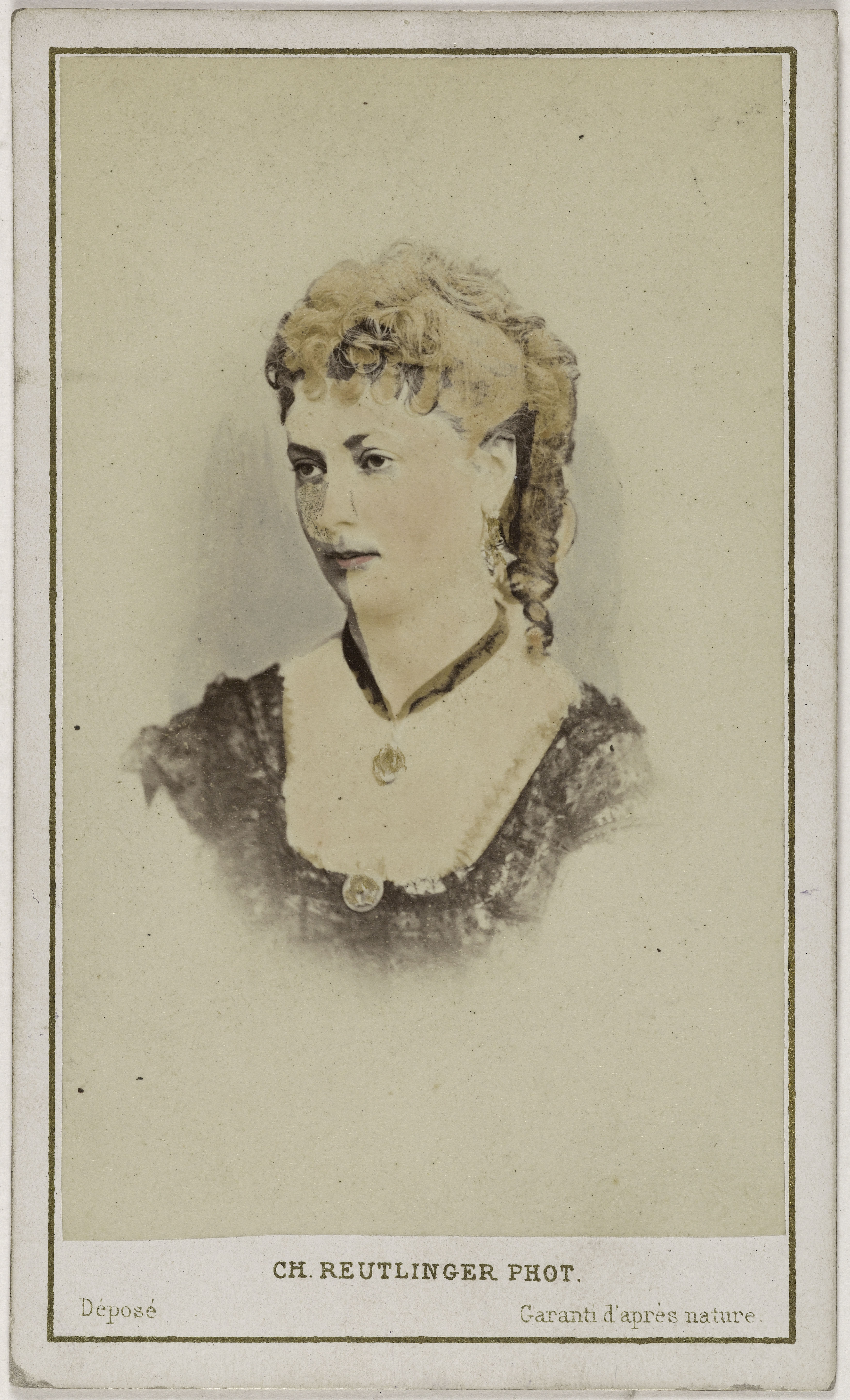 Charles Reutlinger, Portrait d'Elise Damain (actrice aux théâtres du Palais Royal, de l'Ambigü et du Vaudeville)