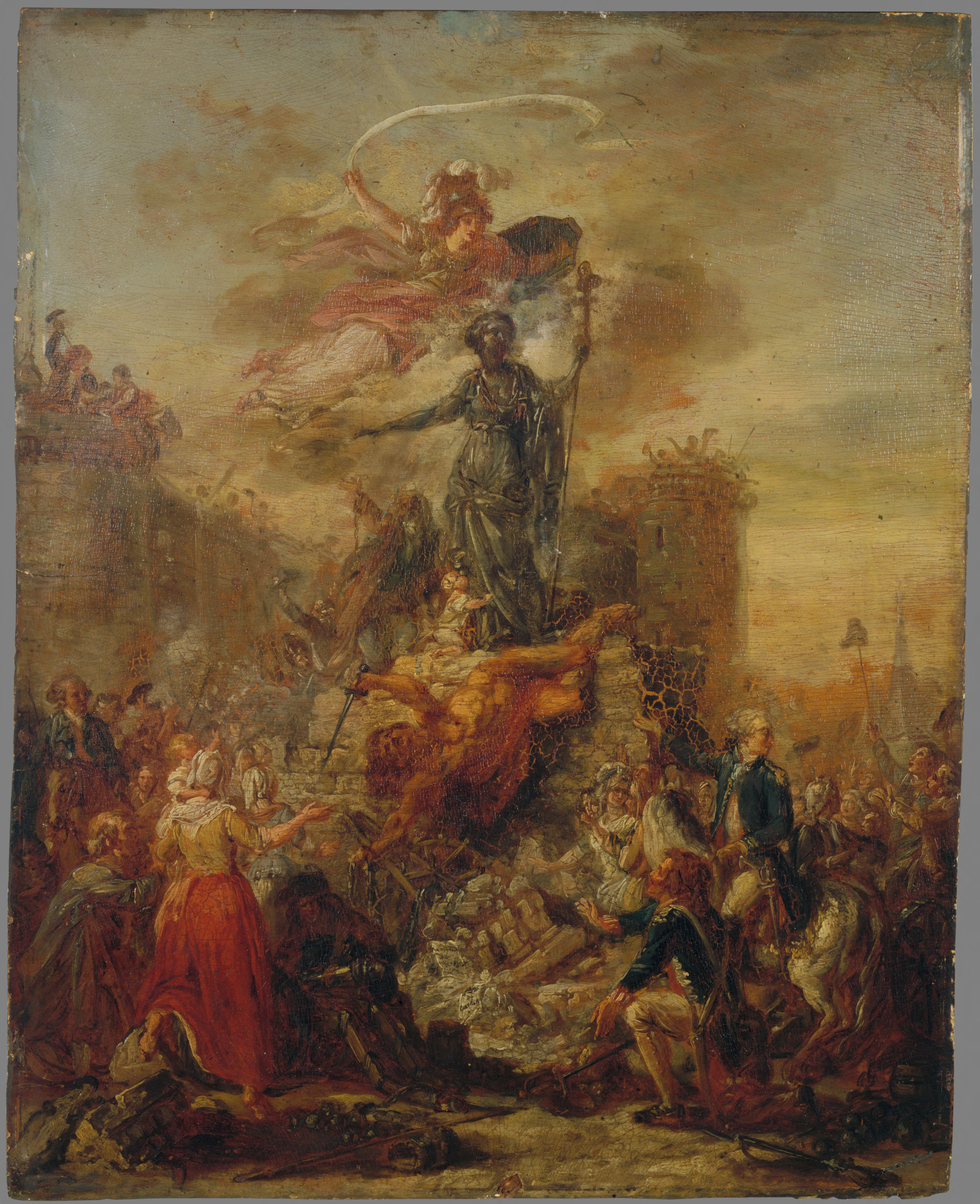 Ecole française, Allégorie de la Liberté sur les ruines de la Bastille