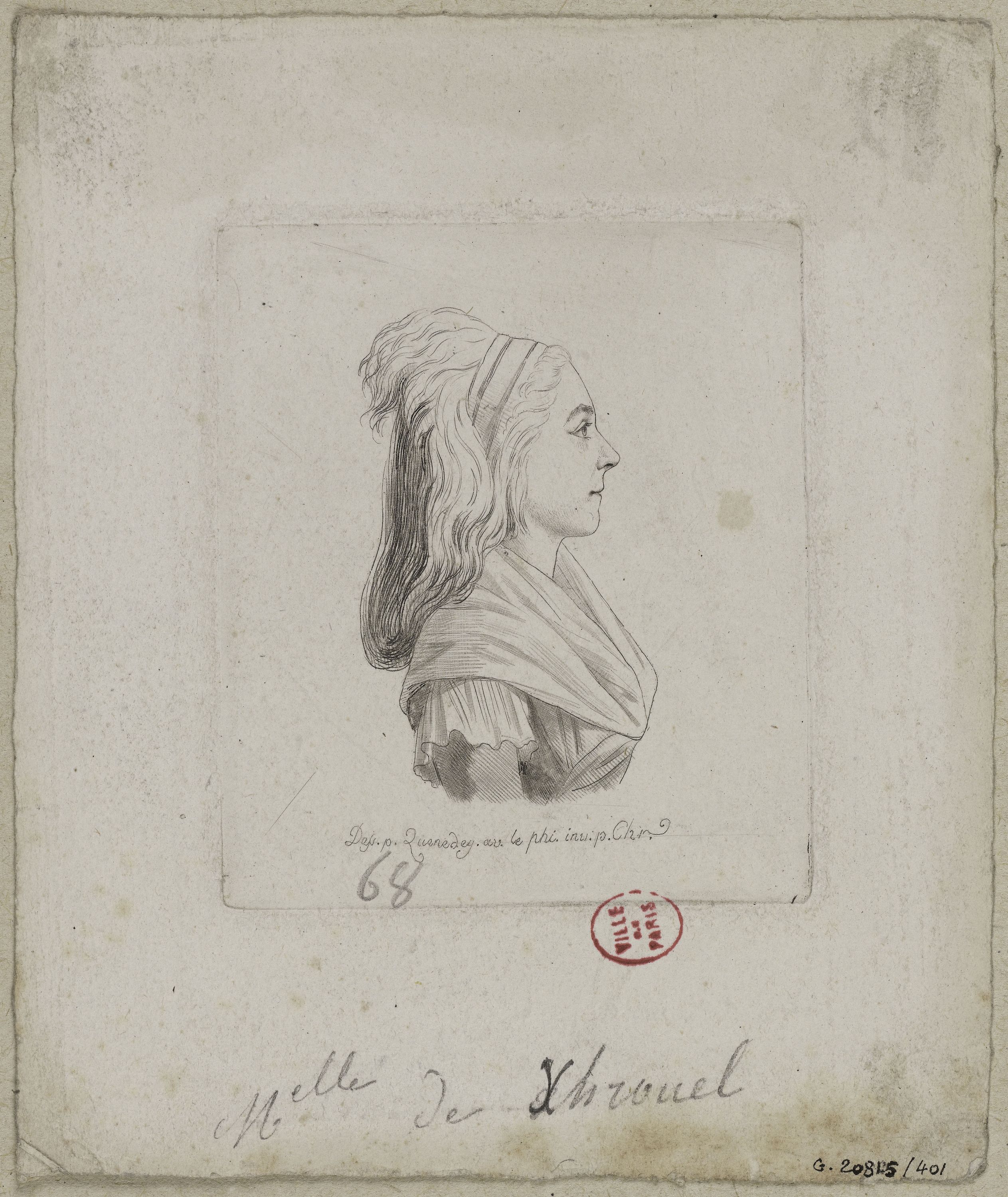 Edmé Quenedey, Portrait de Mademoiselle de Xhrouel