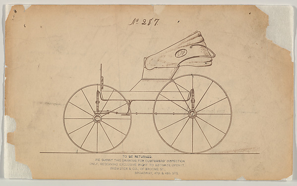 Brewster & Co., Design for Road Wagon with Folding Top, no. 287