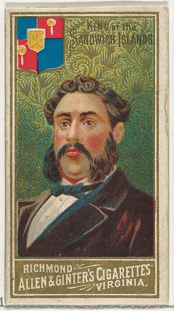 Allen & Ginter, King of the Sandwich Islands, from World's Sovereigns series (N34) for Allen & Ginter Cigarettes