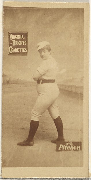 Allen & Ginter, Pitcher, from the Girl Baseball Players series (N48, Type 2) for Virginia Brights Cigarettes