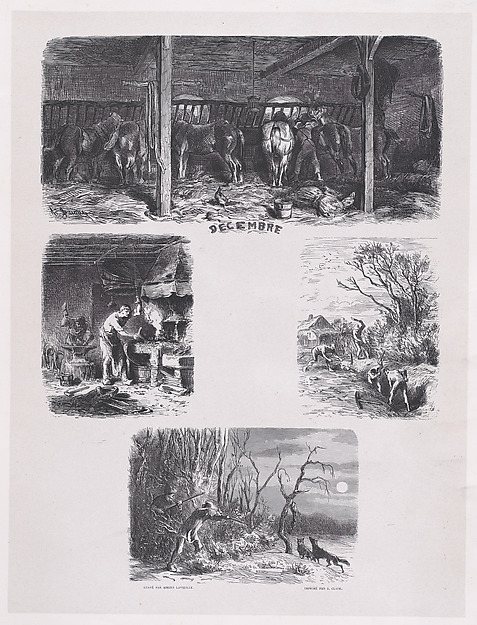 Charles Jacque, December, from "Album of Rustic Subjects"