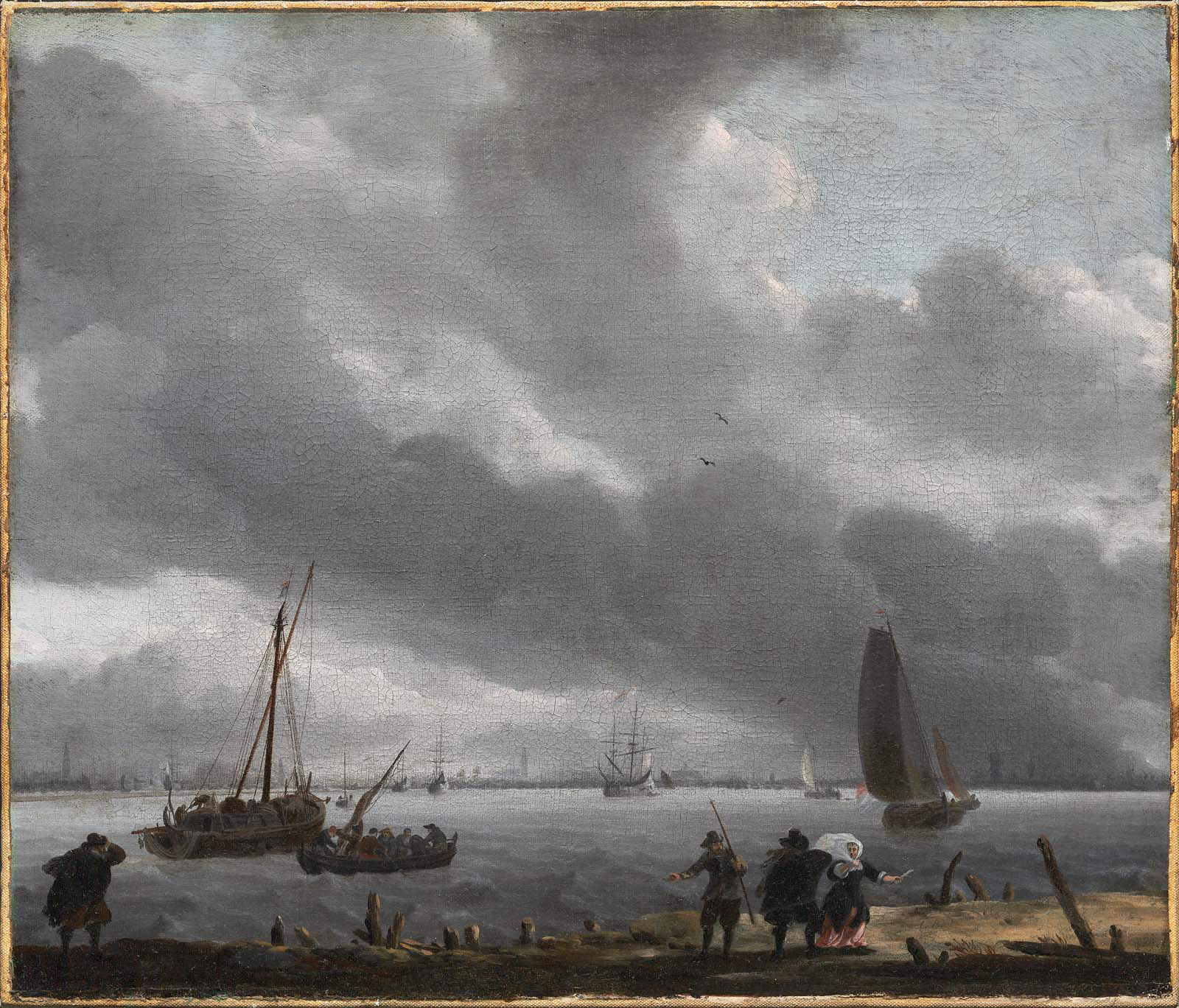 Ludolf Bakhuizen, View across the River Y toward Amsterdam