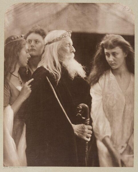 Cameron, Julia Margaret, King Lear allotting his kingdom to his three daughters