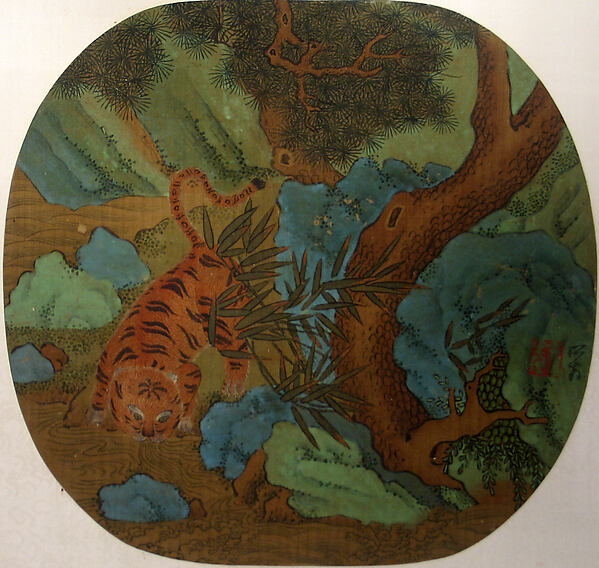 Unidentified artist, Tiger Drinking from a Stream