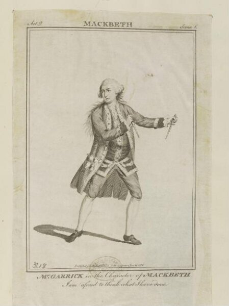 Unknown, Mr. Garrick in the character of Macbeth