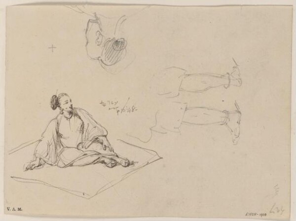 George Chinnery, A Chinese woman seated on a mat