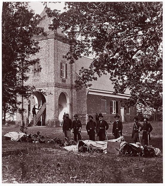 Alexander Gardner, St. Peter's Church near White House, Where Washington was Married.  General E. V. Sumner and Staff