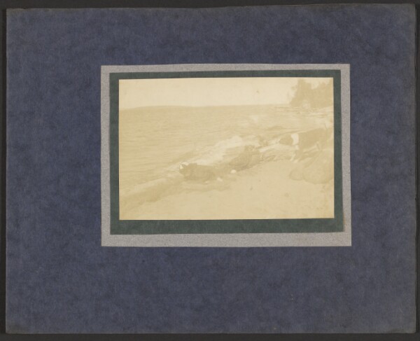 Louis Fleckenstein, [Children and Dog at the Shore]