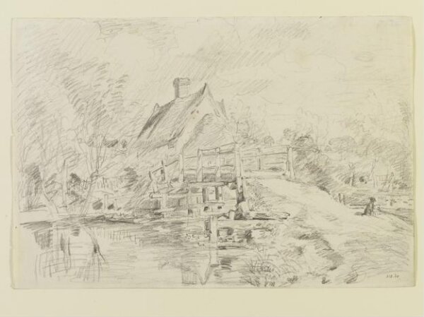 Constable, John (RA), Flatford Old Bridge and Bridge Cottage on the Stour