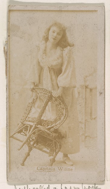 Kinney Brothers Tobacco Company, Capitola Wiline, from the Actresses series (N245) issued by Kinney Brothers to promote Sweet Caporal Cigarettes