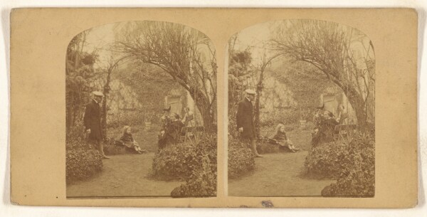 Unknown, [Family in garden]