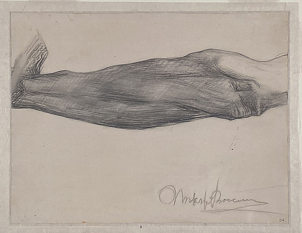 Umberto Boccioni, Study of a Man's Forearm (recto); Study of Extended Arms with Hands Clasped (verso)