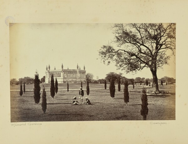 Samuel Bourne, Cawnpore; The Memorial Well, with the Cawnpore Church in the Distance