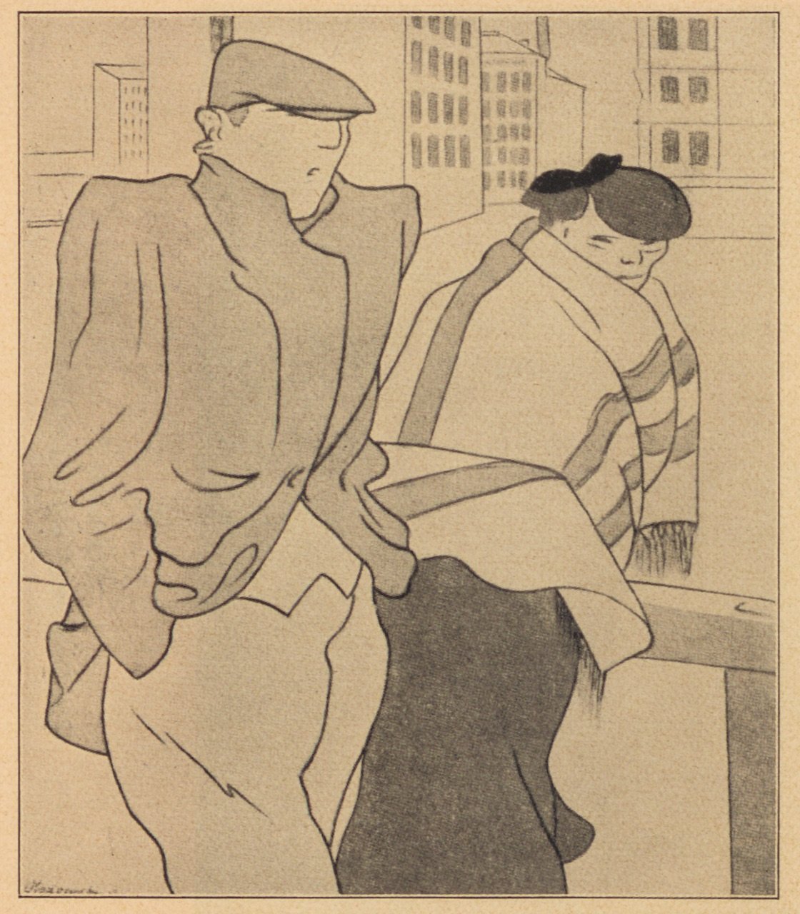 Unknown artist, Abbildung einer Illustration von einer „Dirne mit Zuhälter“
