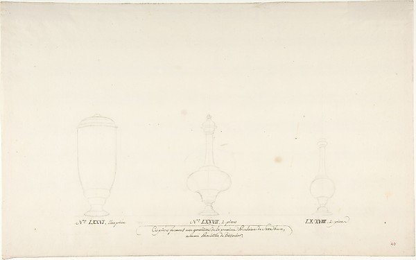 Anonymous, French, 18th century, Design for Three Vases