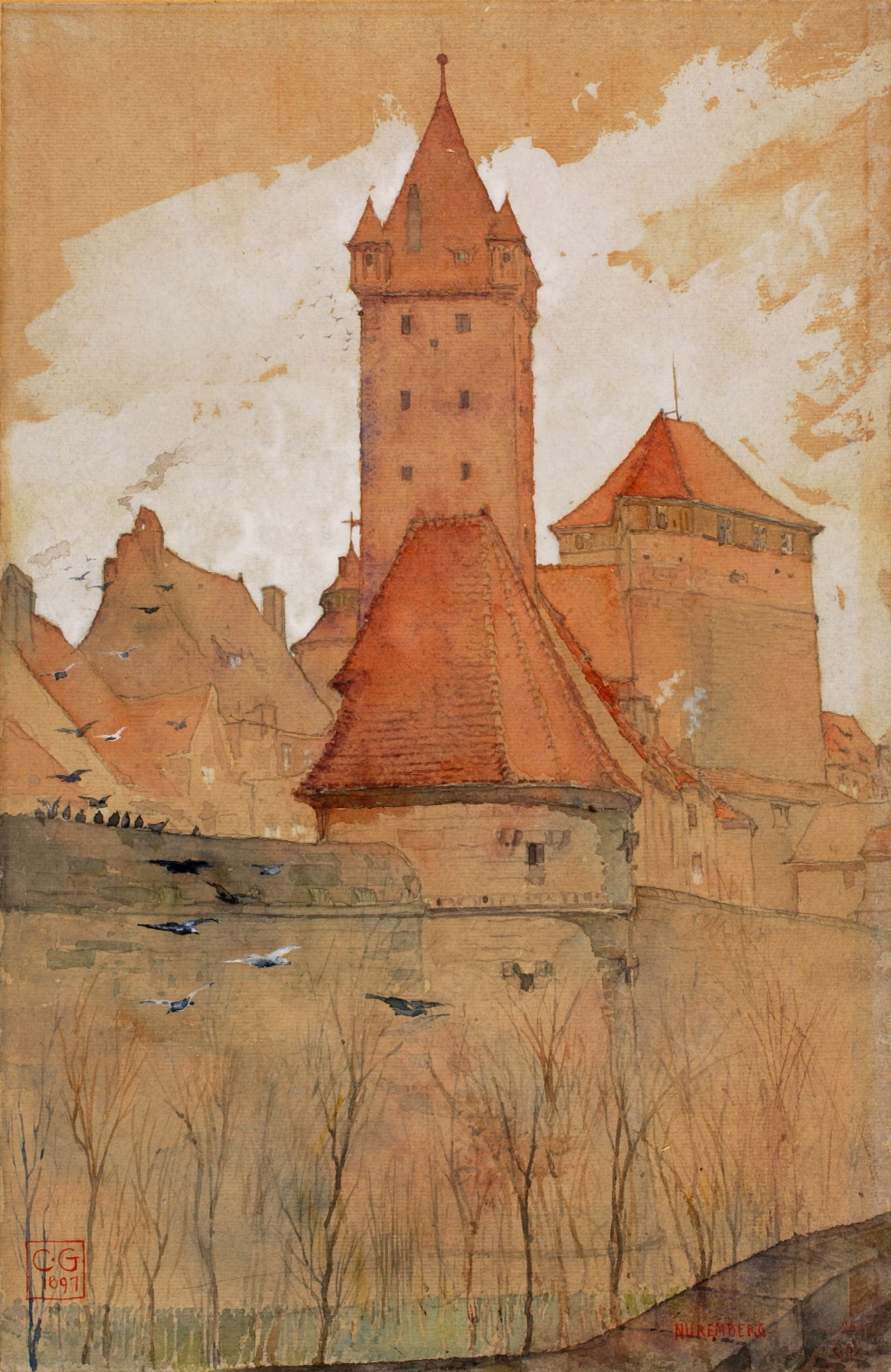 Cass Gilbert, Towers from the City Wall, Nuremberg