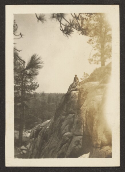 Louis Fleckenstein, [Figure on Rocky Cliff]