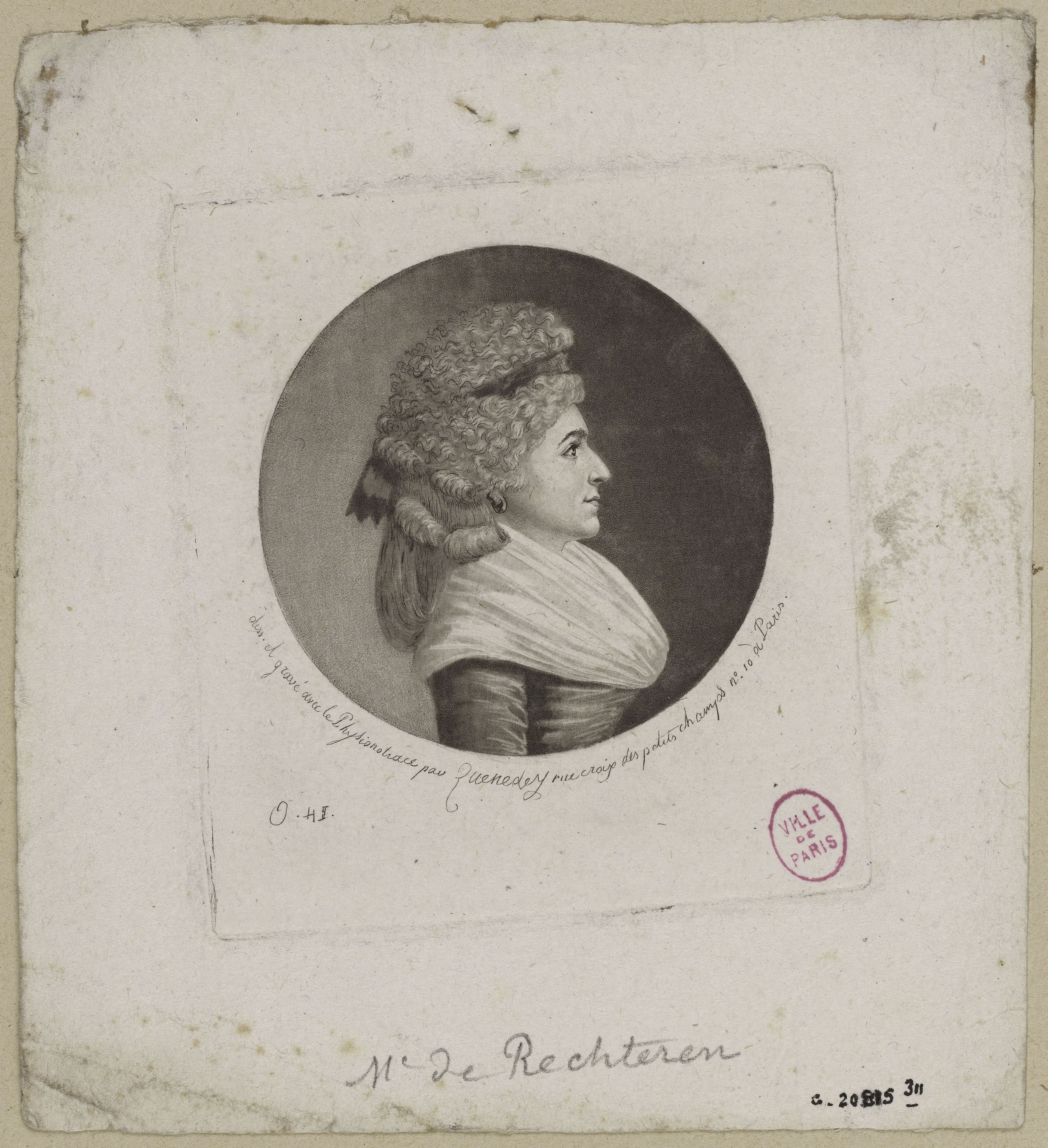 Edmé Quenedey, Portrait de Madame de Rechteren