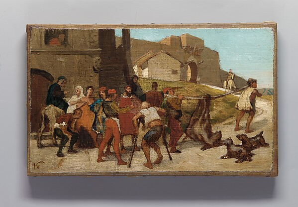 Elihu Vedder, The Fable of the Miller, His Son, and the Donkey No. 6