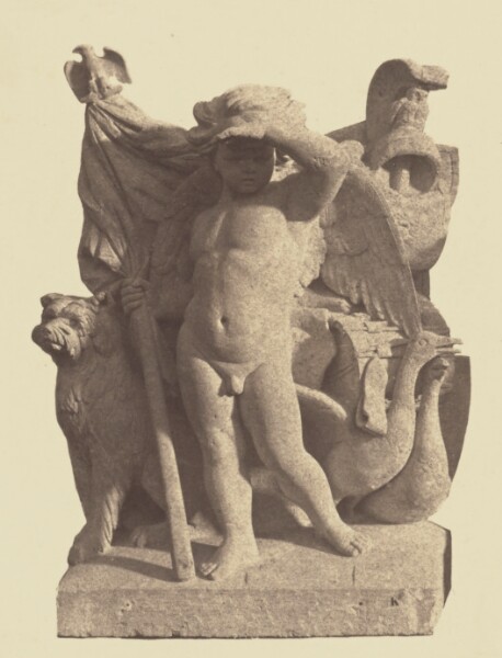 Édouard Baldus, ["La Vigilance", Sculpture by Aimé Millet, Decoration of the Louvre, Paris]