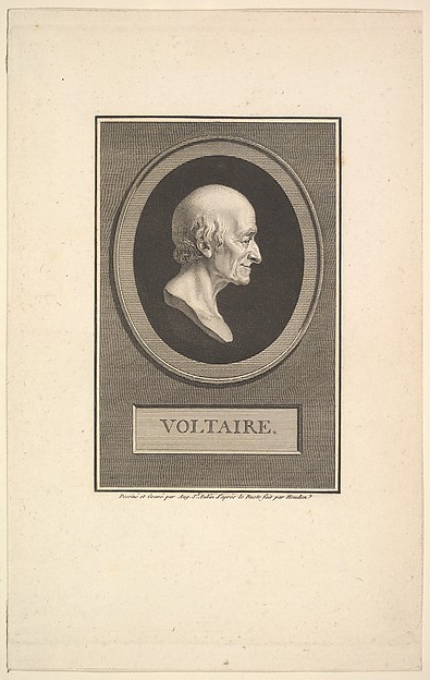 Augustin de Saint-Aubin, Portrait of Voltaire