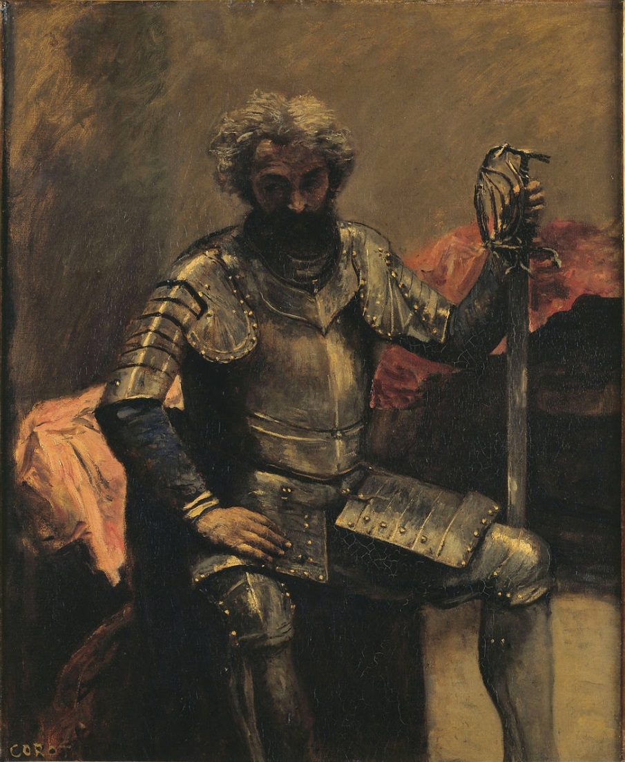 Jean-Baptiste Camille Corot, The seated armed Man
