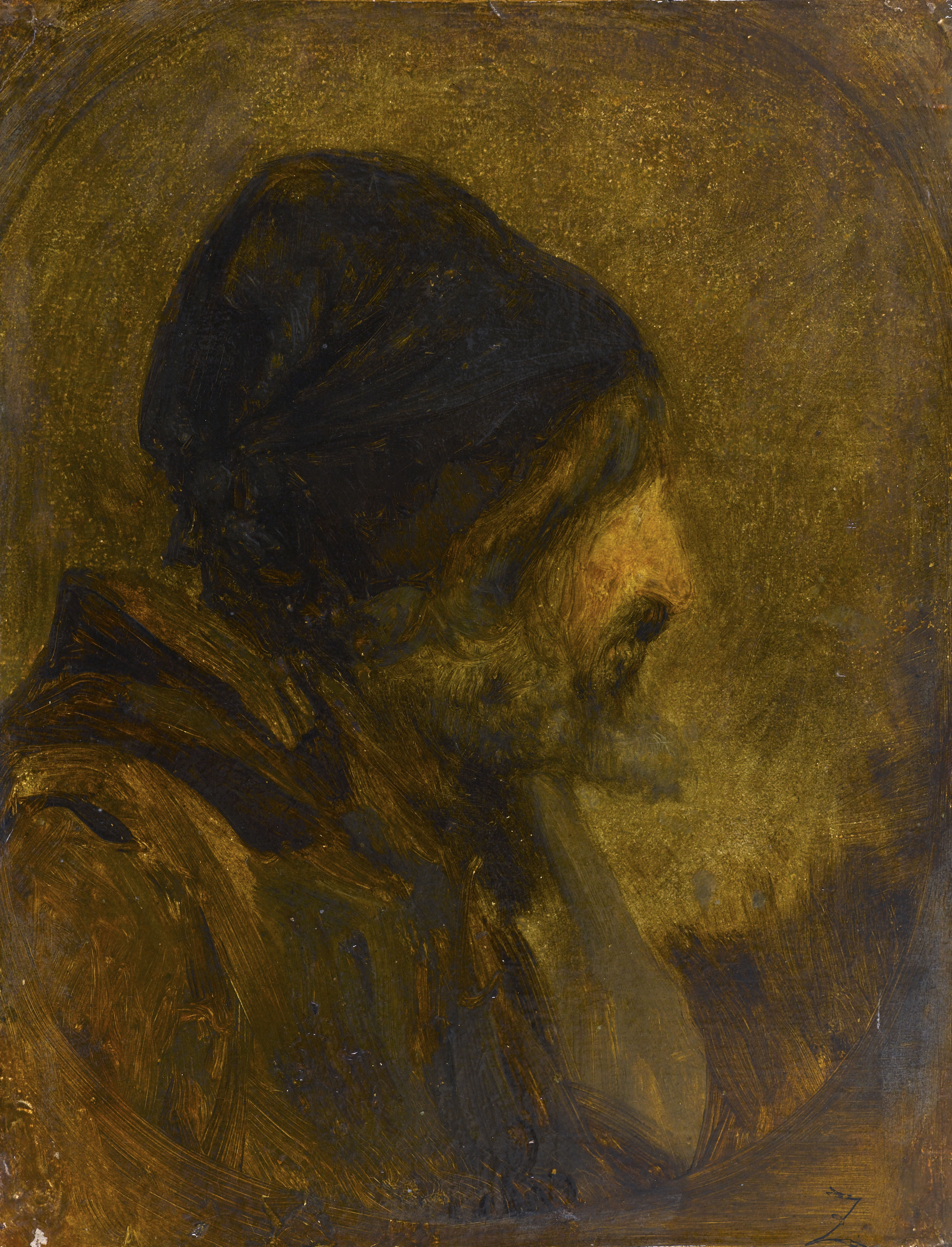 Félix Ziem, Tête d'homme, d'après Rembrandt