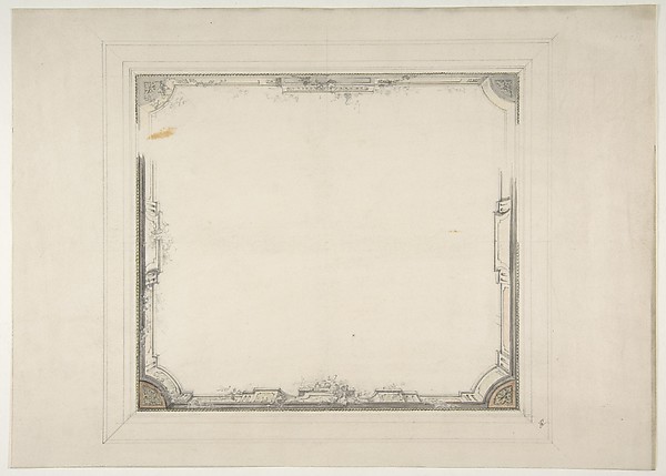 Jules-Edmond-Charles Lachaise, Design for a ceiling to be decorated with a trompe l'oeil balustrade