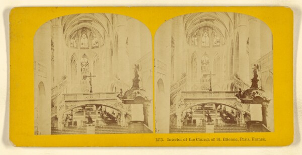 Benjamin West Kilburn, Interior of the Church of St. Etienne, Paris, France.