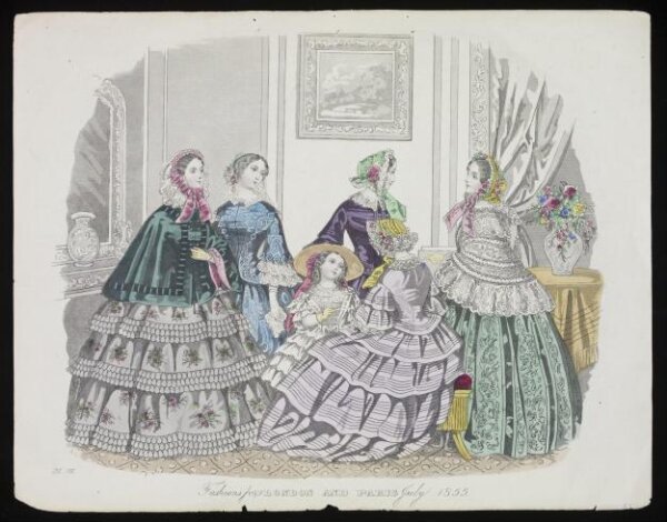Unknown, London and Paris Fashions for July 1855