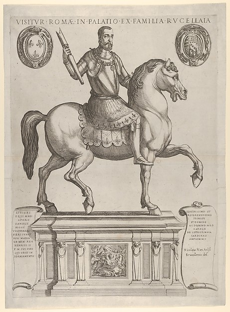 Antonio Tempesta, Equestrian Statue of Henry II, King of France, in the Palazzo Rucellai by Daniele de Volterra