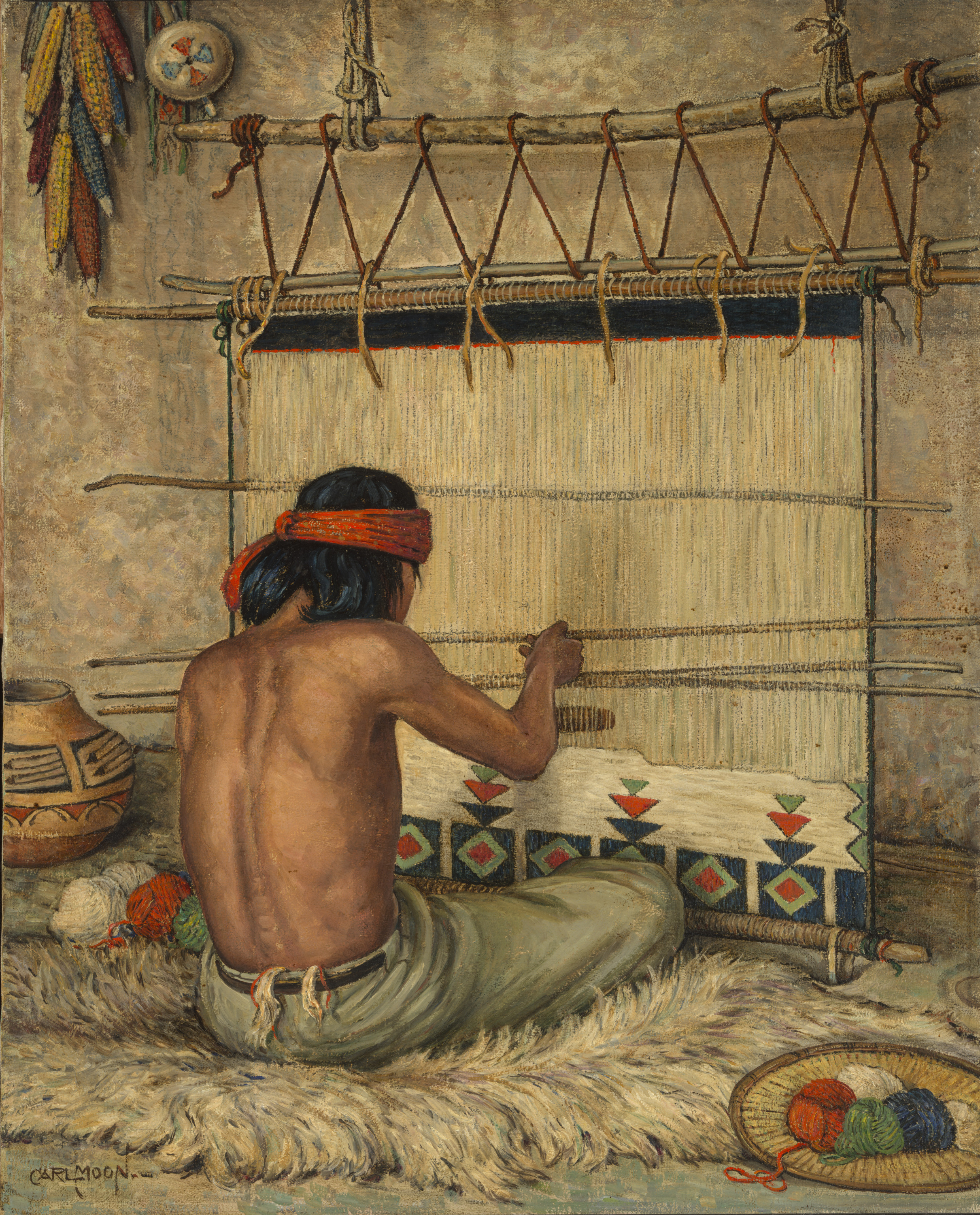Carl Moon, Hopi Weaver