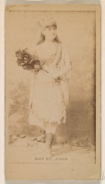 Kinney Brothers Tobacco Company, May St. John, from the Actresses series (N245) issued by Kinney Brothers to promote Sweet Caporal Cigarettes
