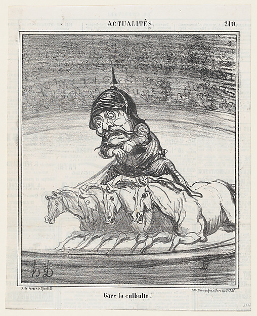 Honoré Daumier, Don't fall!, from 'News of the day,' published in "Le Charivari"
