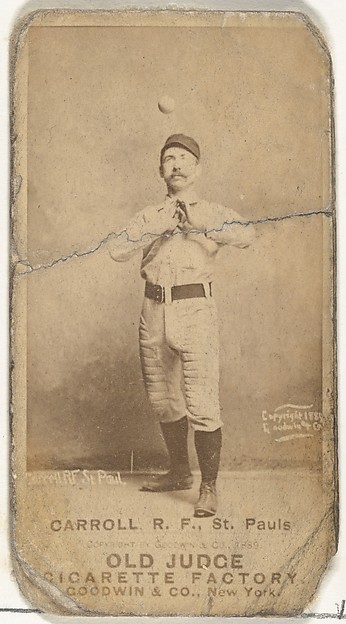 Goodwin & Company, John E. "Scrappy" Carroll, Right Field, St. Paul Apostles, from the Old Judge series (N172) for Old Judge Cigarettes