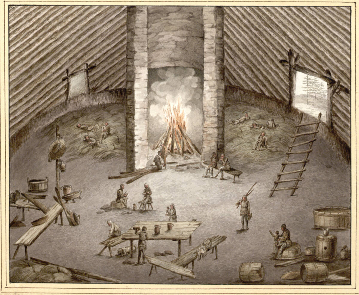 Anonym, Sibirische Holzhütte