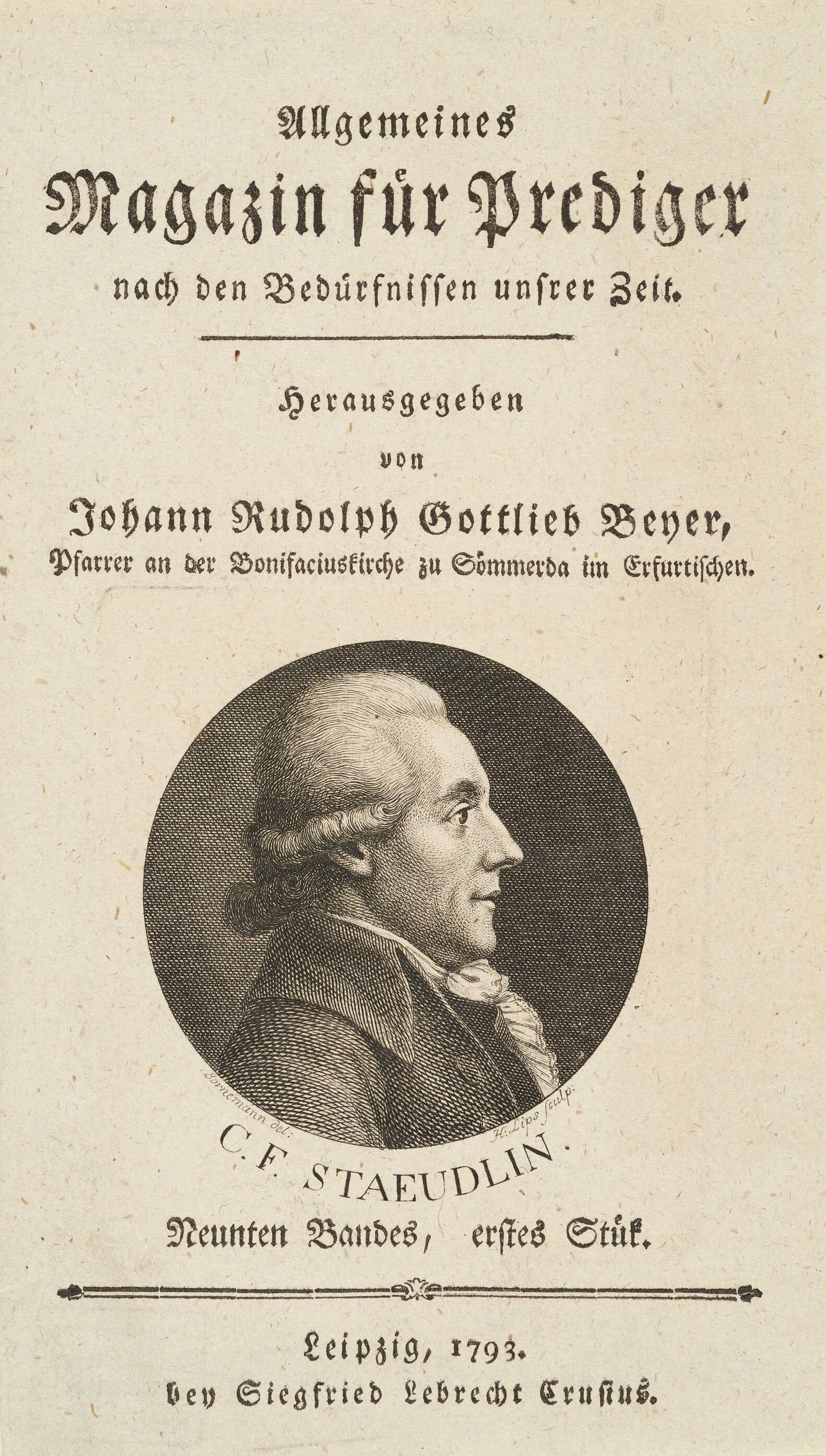 Johann Heinrich Lips, Bildnis Carl Friedrich Stäudlin
