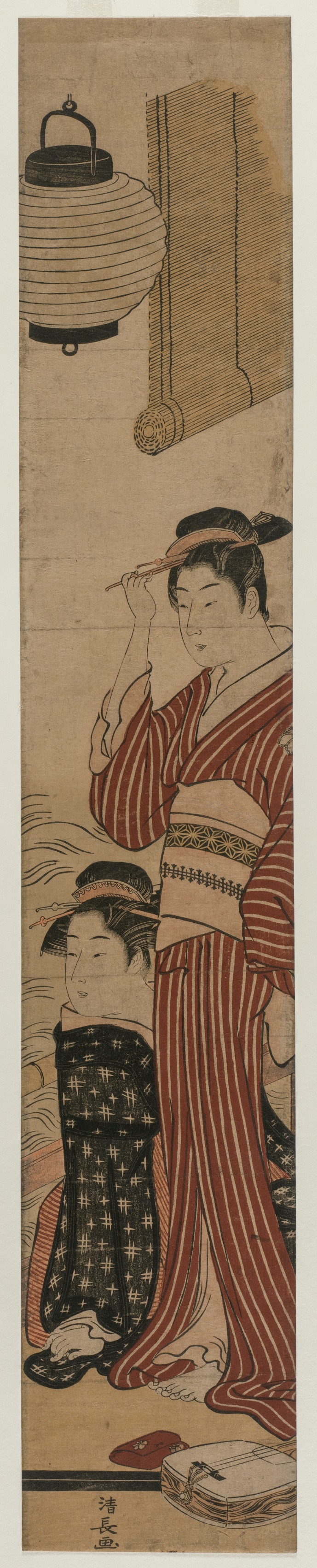 Torii Kiyonaga, Two Geisha on a Balcony
